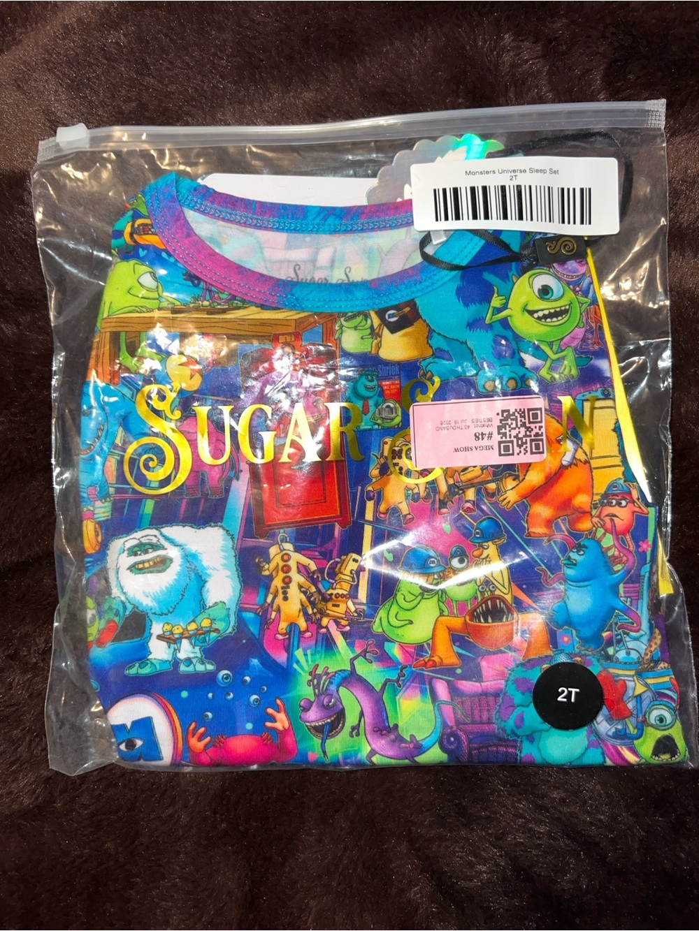 Sugar Swan Monsters Inc Print Bamboo Sleep Set - Blue/Multicolor